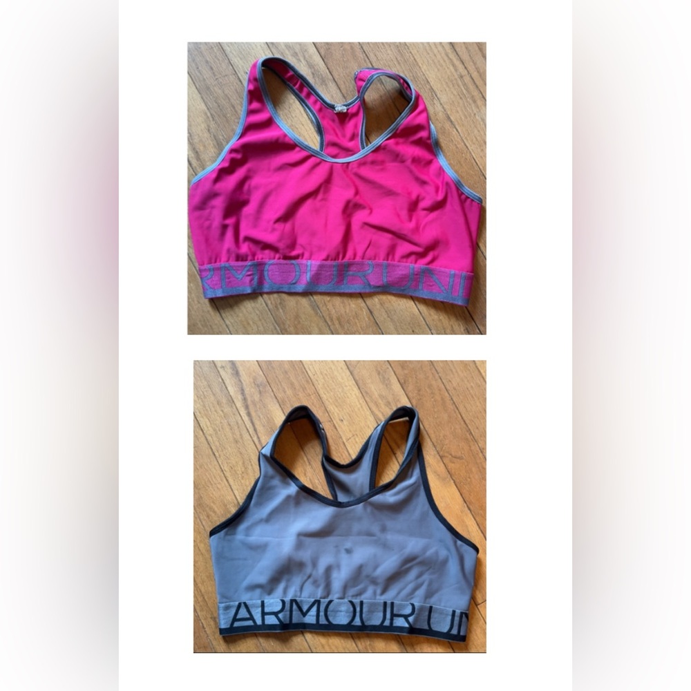 *lot of 2* Under Armour Women's Vibrant Pink and Gray Racerback Sports Bras